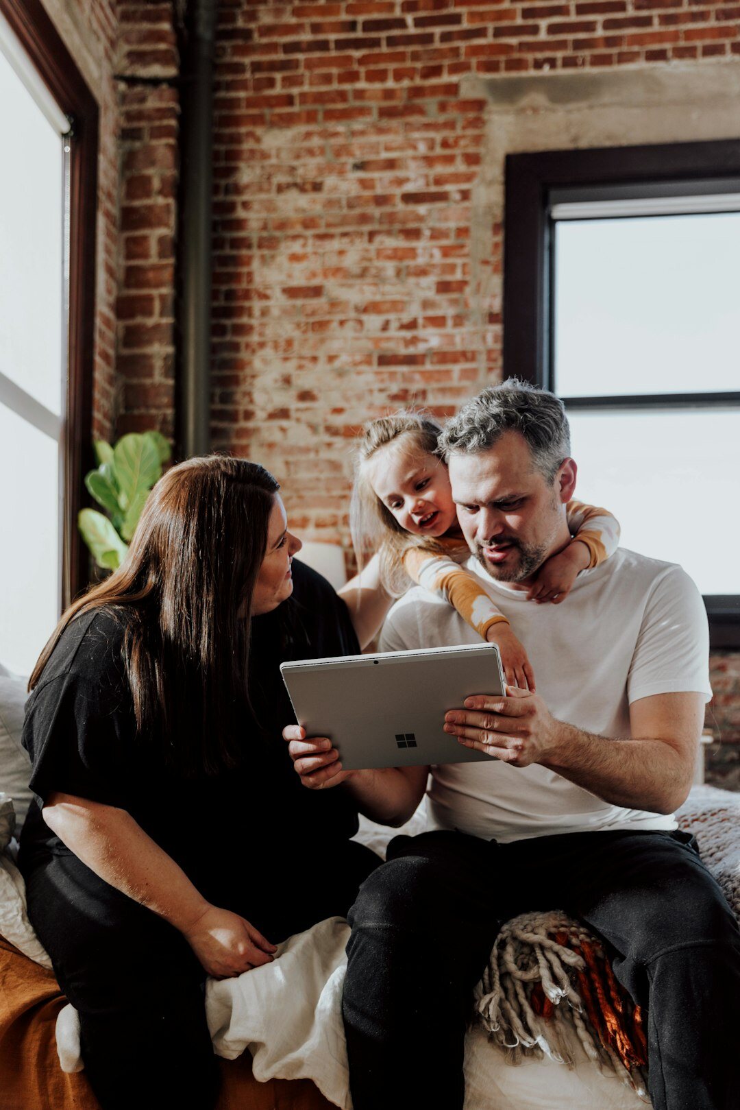 family reviewing insurance documents